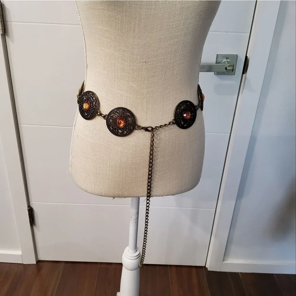 Medallion Brass Belt Size M